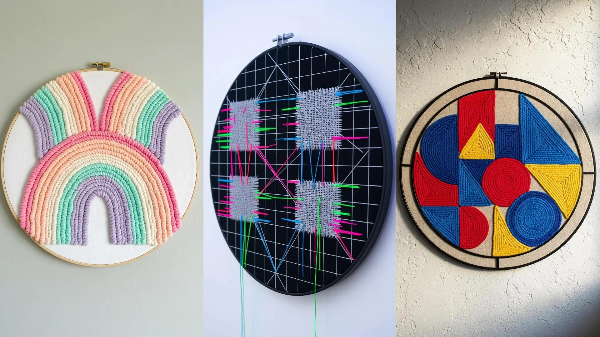 29 Geometric Abstract Thread Patterns for Bold Statement Wall-Hoop ...