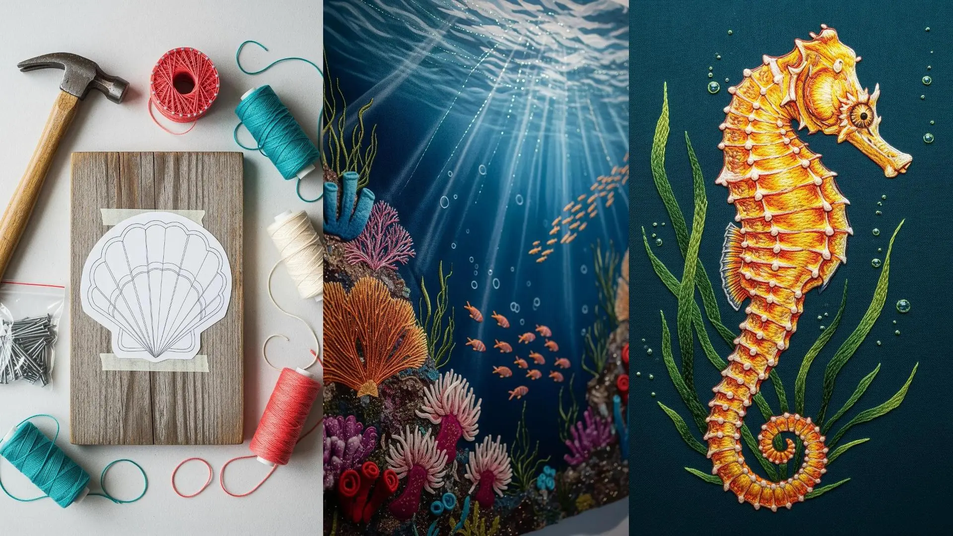 32 Coastal & Ocean-Inspired String Art Ideas Featuring Waves, Shells ...