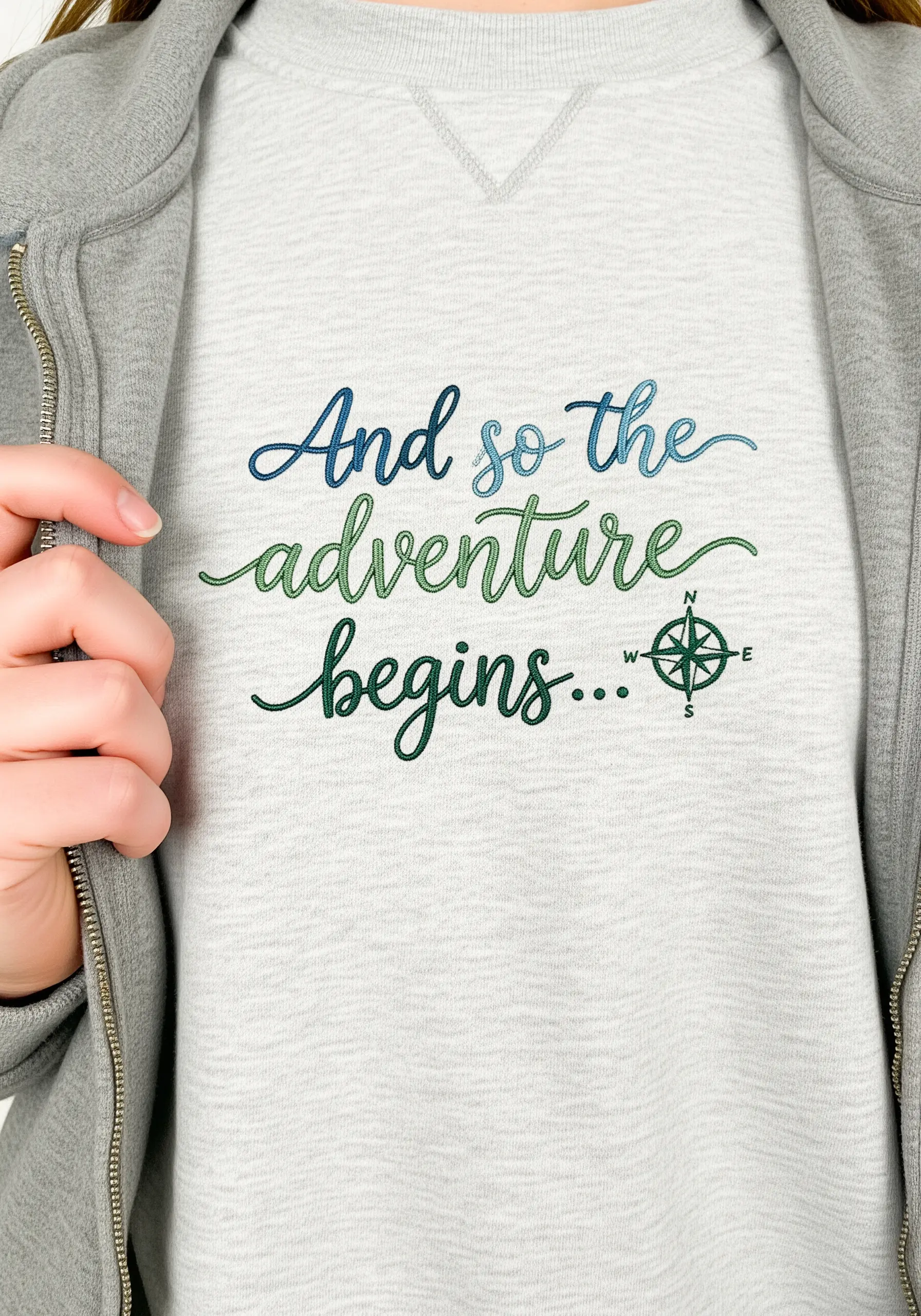 Embroidered quote 