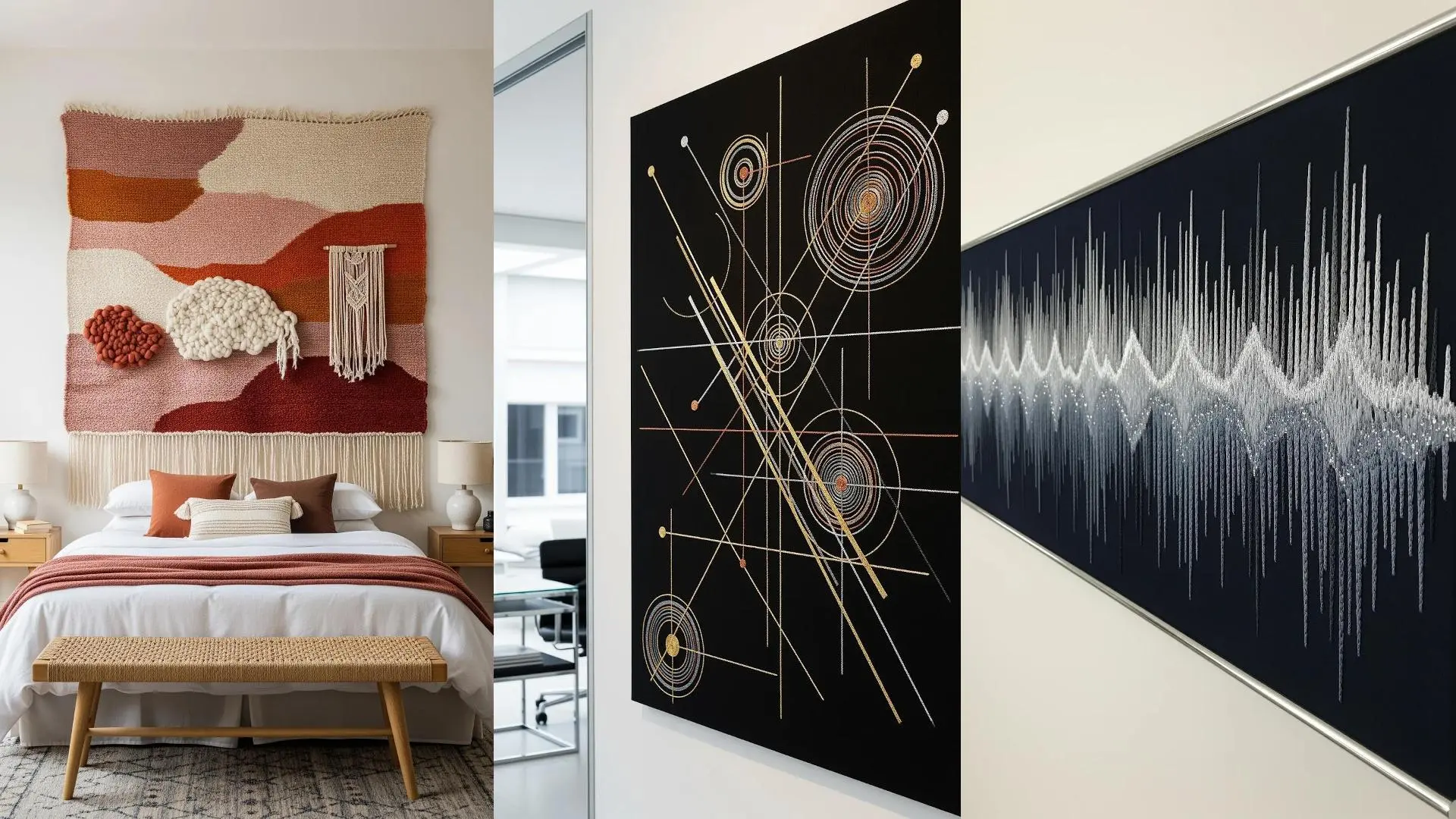 24 Abstract Textile Wall Art Designs You Can Create with Only Thread ...