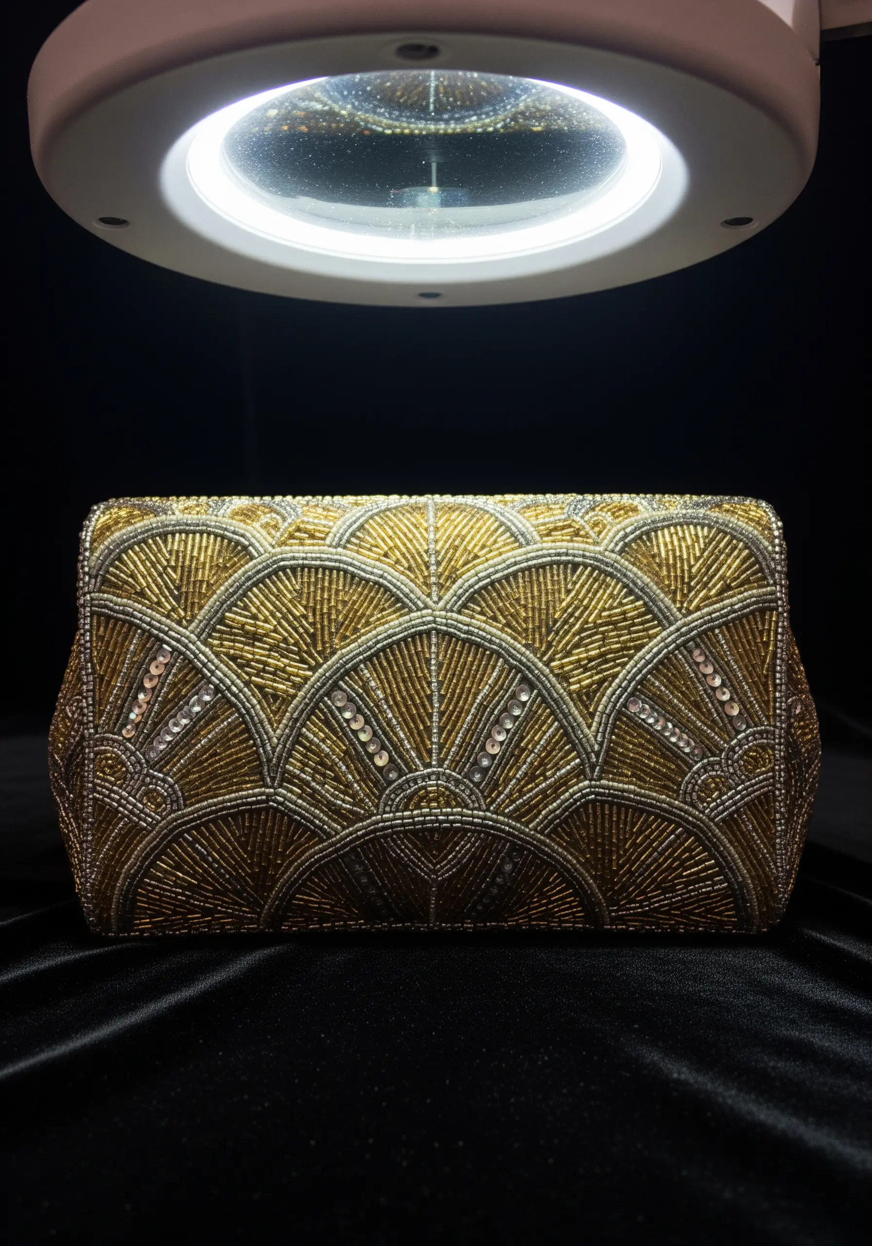 Gold and silver beaded Art Deco clutch bag