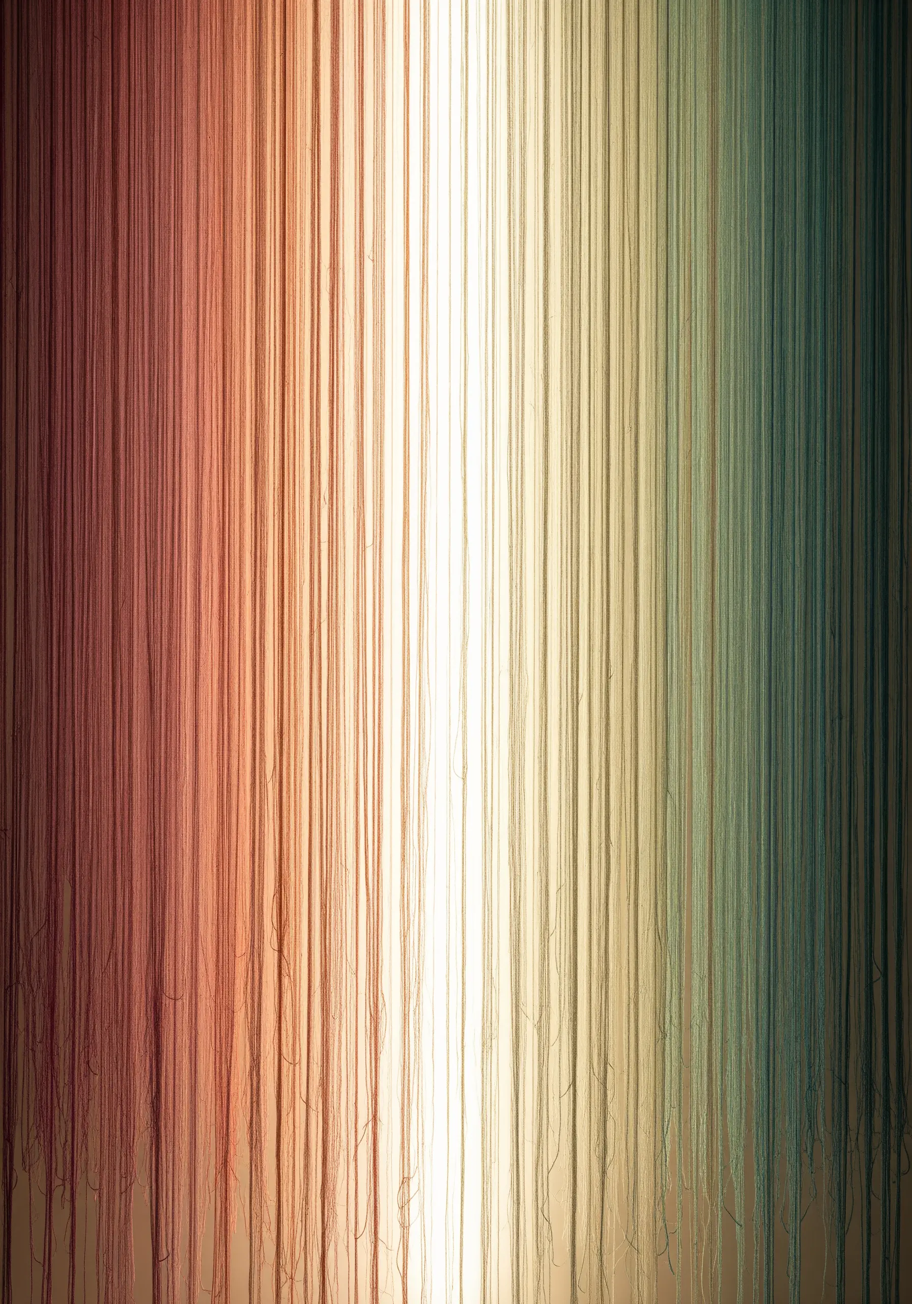 A soft gradient of color created with long, vertical satin stitches.